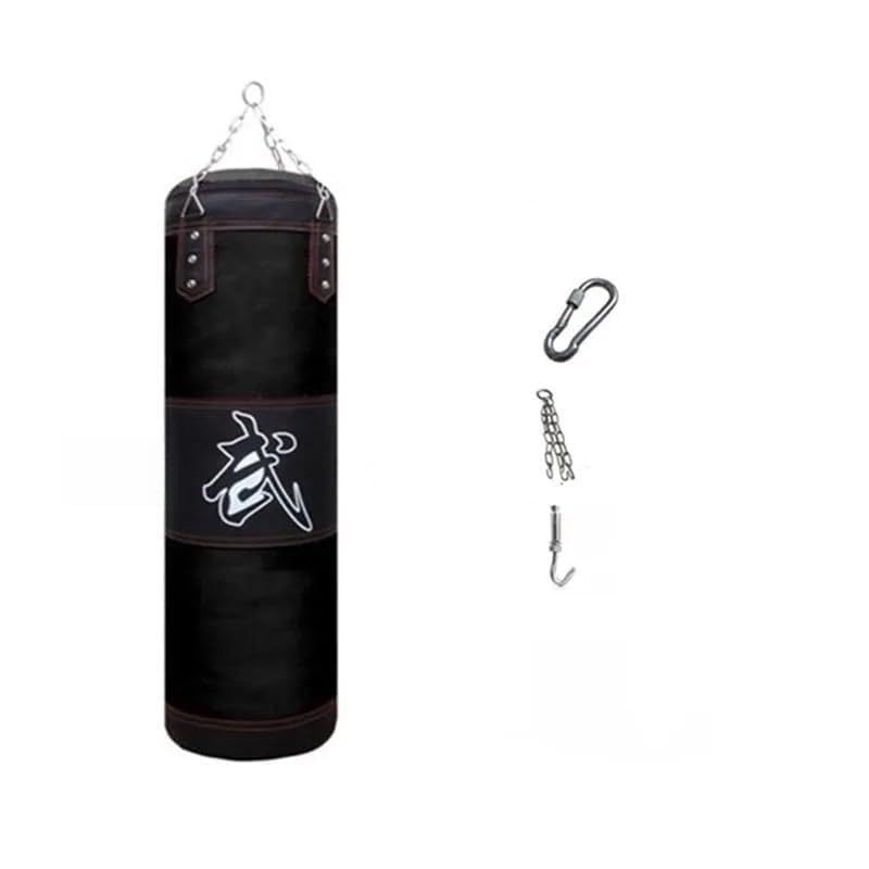 ZHAOYUQI Saco De Boxeo Adulto Saco de Boxeo for Entrenamiento de Boxeo, Saco de Arena vacío for Colgar, for Karate, Fitness, con Hebilla de Gancho de Cadena de Metal Saco Boxeo Adulto(120cmblack)