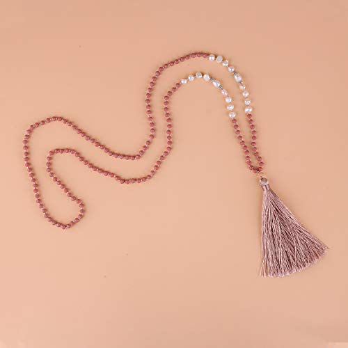 Collier de perles d'eau douce C·QUAN CHI façonné à la main avec pompon cristal - 4