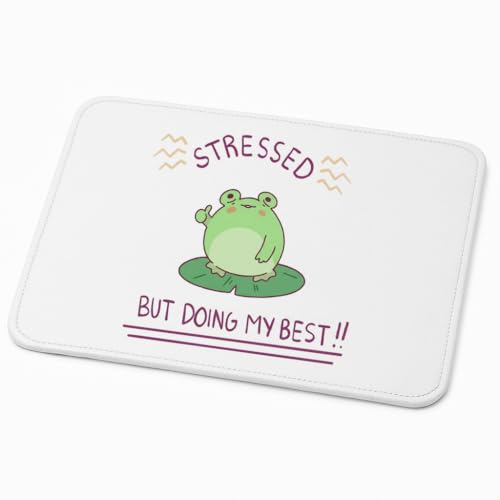 Image of Mouse Pad for Laptop & Desktop | 9x7 Inch Anti-Fray Stitched Edges | Non-Slip Rubber Base | Desk Setup Accessory for Students, Gamers & Professionals (Stressed)