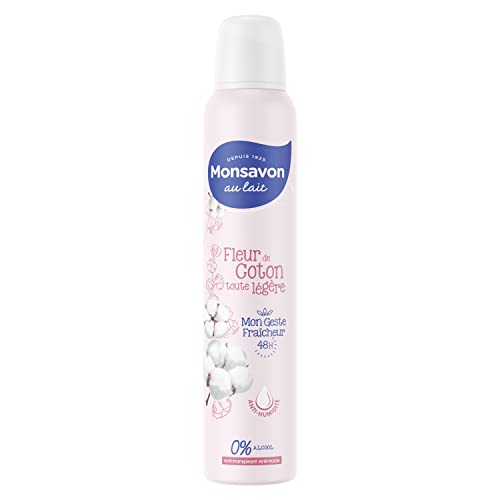 Déodorant Femme Spray Monsavon Lait et Coton anti-transpirant 200ml