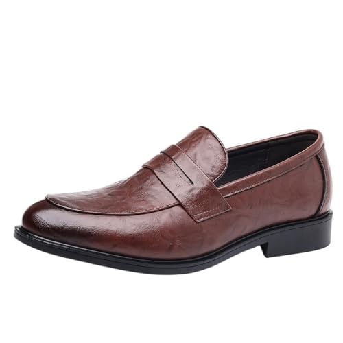 Casual Loafers for Men Pu Leather Driving Loafers Working Round Toe Wedding Non Slip Shoe Slip-on
