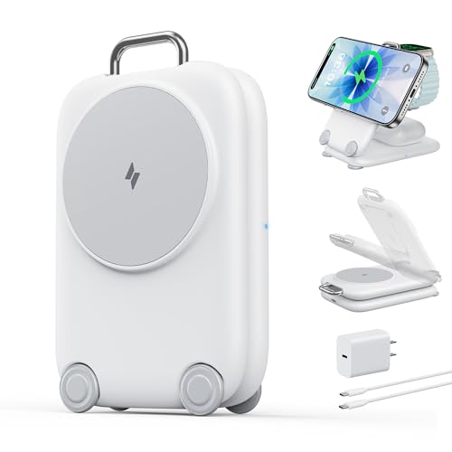 Deal: PaktVault 2025 Traveling Fast Wireless Charging Station for Apple Devices, Magnetic 3 in 1 MagSafe Charger Stand for iPhone 17 16 15 14 13 12 Pro Max Plus Air, Apple Watch&Air pods Pro