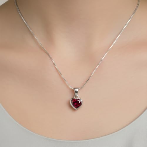 Image of Parnika 925 Sterling Silver Heart Solitaire Zircon Pendant for Women and Girls | Gift for Women n Girls | With Certificate of Authenticity | Pendant Only | Locket|