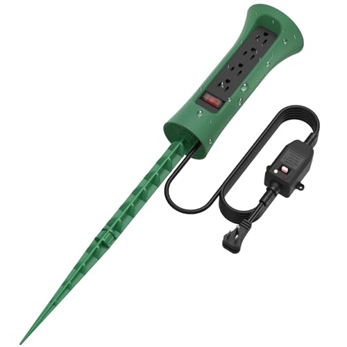 Cccei Outdoor GFCI Power Strip: 6' 4-Outlet Weatherproof w/ Stake - image 1