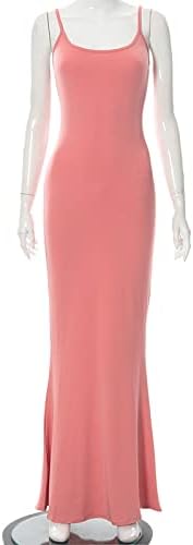 AnotherChill Women's Casual Lounge Slip Long Dress Sexy Sleeveless Backless Bodycon Maxi Dresses 2025 Summer Slim Elegant - Image 4