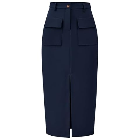 KIRUNDO High Waisted Midi Skirt Cover