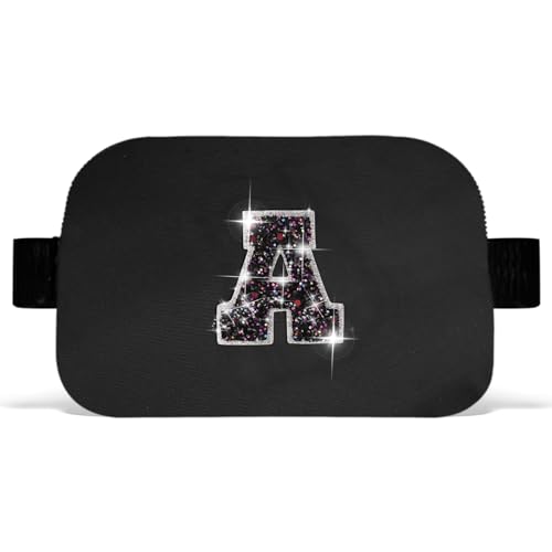 Image of Uygafly Graduation Gifts for Teens Kids Daughter Sister Her - Birthday Gifts for 3 4 5 6 7 8 9 10 11 12 13 Year Old Girls,Fanny Pack Crossbody Bag Belt Bag Cute Trendy Stuff | Black,Initial A