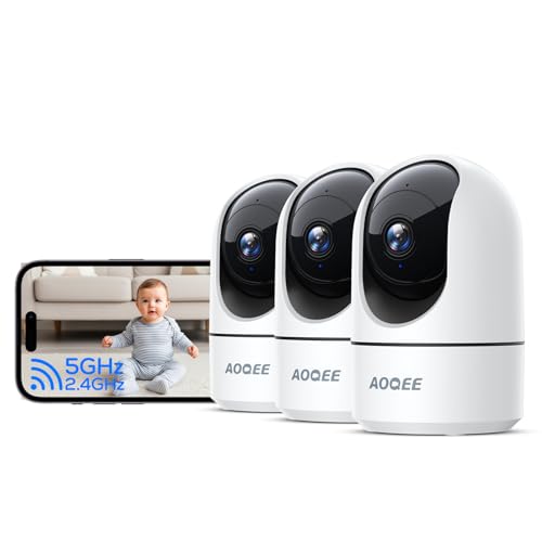 AOQEE 2K 3MP Camera Interieur - 2,4G/5GHz Double Bande Camera Surveillance WiFi, Suivi Intelligent, Détection Humaine IA, Audio Bidirectionnel, Connectée...