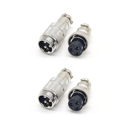 2PCS GX16 Conector de Aviación 3 Pines Metal y Plástico miniatura 1