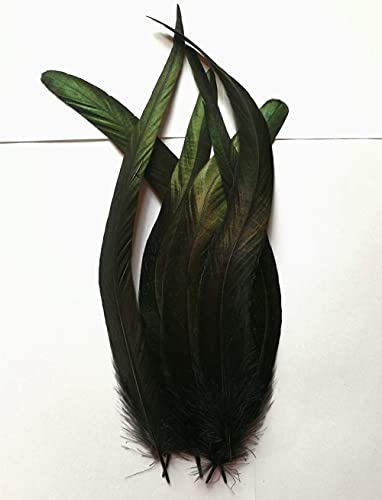 50Pcs 13-16 Inches Long Natural Rooster Coque Tail Feathers For Hat Costume Decoration Crafts (Black) #TOP2