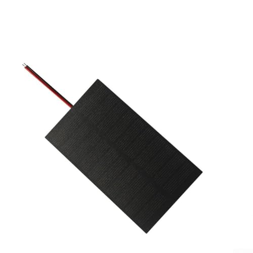 Honseadek Kit de panel solar monocristalino de 1 W, 5 V, para proyectos de bricolaje, paquete de 2 con cables preconectados, 107 x 61 mm, 3,7 V-5 V, carga de batería para exteriores