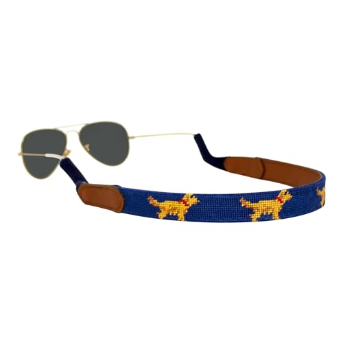 Image of Leather Hand-Stitched Needlepoint Sunglass Strap Retainer
