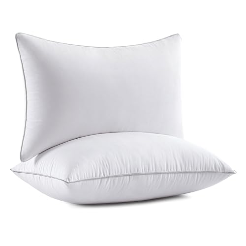 MIULEE Queen Bed Pillows 20 x 30 Pillow Inserts (Set of 2) -Decorative Throw Pillow Inserts with 100% Cotton Covers Rectangle Queen Size for Bed Couch