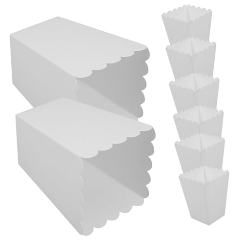 KICHOUSE Disposable White Popcorn Boxes Nights 40pcs Theater Popcorn Boxes Greaseproof Snack Holders