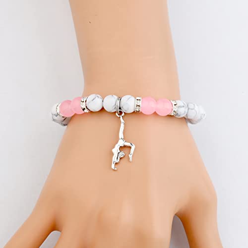 Image of MAOFAED Gymnastics Gift Gymnastics Charm Bracelet Gymnast Gift for Her(gymnast cardbead)