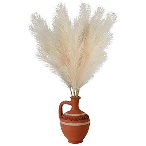 Vierena 8 Pcs Faux Pampas Grass 45"/115Cm Tall Artificial Pompas Floral Large Fake Pompous Grass Branches Plants Floor Vase Filler For Home Kitchen Boho Decor (Beige) #TOP7