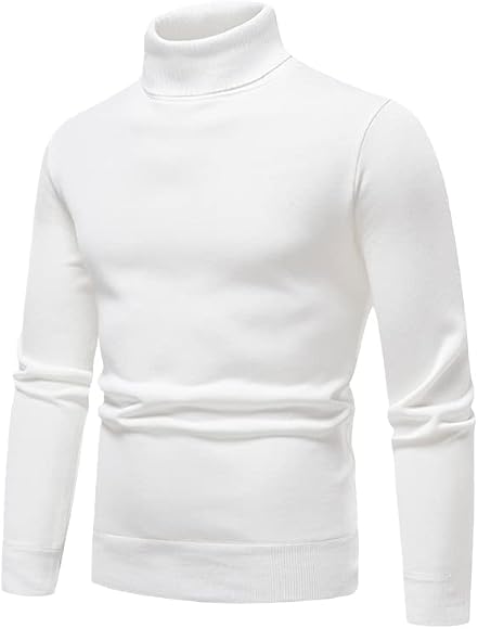 Angxiong Men's Turtleneck Sweater Autumn Winter Thin Knit Turtleneck Sweater  Mens, white : Amazon.com.be: Fashion