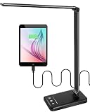 LED Desk Lamp with USB Charging Port,Eyes Caring Dimmable Office Lamp,Reading Desk Light Touch Contr