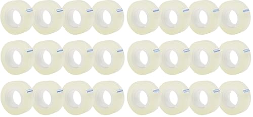 OWLKELA 12 Rolls Transparent Tape Refills, Clear Tape, All-Purpose Transparent Glossy Tape for Office, Home, School (Pack of 2)