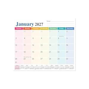 Magnetic Fridge Calendar 18 Month Planner January 2027-June 2028, Refrigerator Calendar with Strong Magnet, Thick Paper & Ample Space, Magnetic Planner for Family Home Office Monthly Organiser