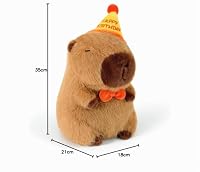 shownicer Plüschtier Capybara Kuscheltier Stofftier Kawaii Capybara Plüsch Kissen Spielzeug Wurfkissen Geschenk für Kinder Mädchen 3+ Jahre (Geburtstag, 35cm) – Ansicht 8