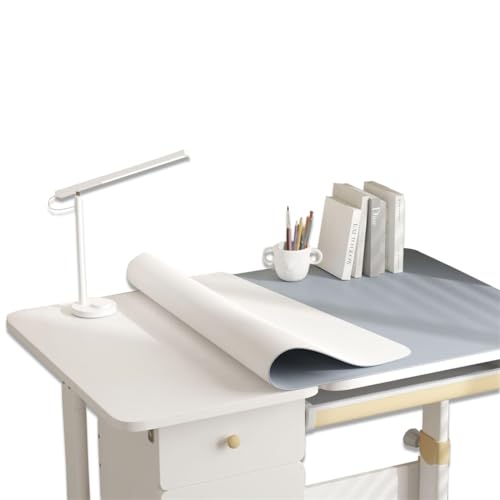 テーブルマット シリコーンレザー製 マウス対応 テーブルクロス 学習机 厚さ1.6mm 滑り止め 汚れ防止 食卓デスクマット 防水 防油 耐熱 多機能 お手入れ簡単 オフィス 自宅用 装飾用 デスクパッド サイズオーダー (ブルー, 40*60)