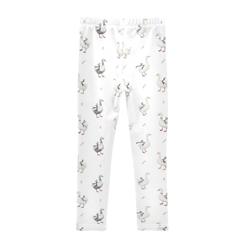 Girls' Athletic Leggings Ankle Length Yoga Dance Pants Kids Teen 4T Duck Ribbon2