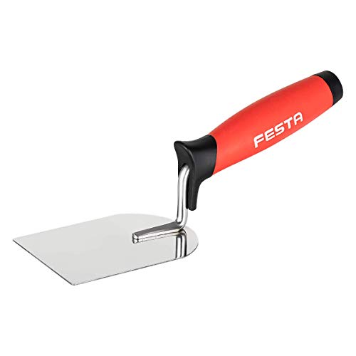 4x 3 Flat Paddle Trowel for Masonry, Putty, Brick and Mortar, Cement, Grout or Thin Set, Heavy Duty Stainless Steel Construction with Non Slip Grip, European Style  NEW DESIGN