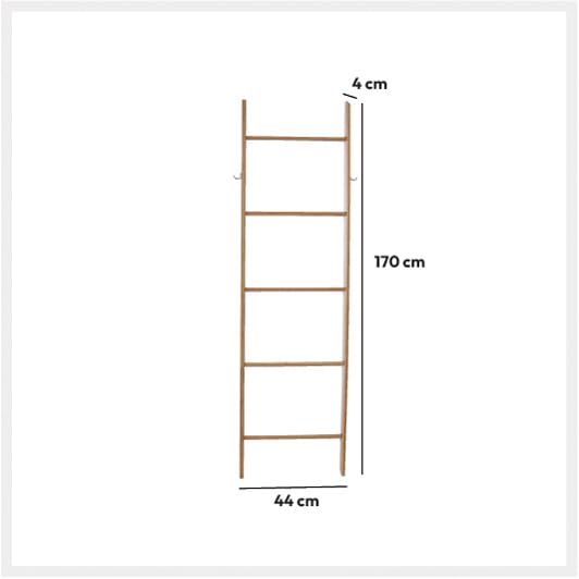Escalera toallero de bambú de 5 niveles 5five para baño 4