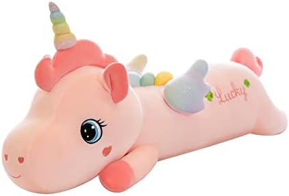 NXNYNZ Unicorn Plush Stuffed Animals for Girls, 51.1in Soft Cute Pink Unicorn Body Pillow Plushie Toys with Wings Birthday Gifts for Kids Boys