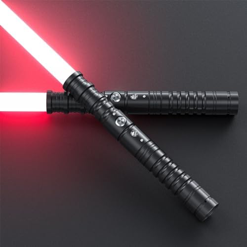 Smautop Lightsaber for Kids and Adults 2 in 1 RGB 11 Color USB Rechargeable Metal Handle Black Sword Suitable for Halloween Christmas CosplayBlack)