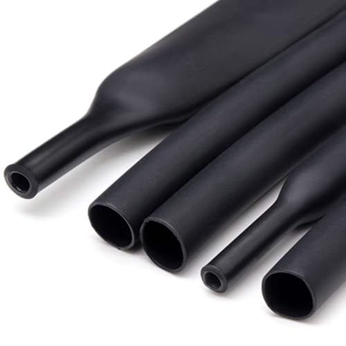 Image of CYJAZNHH 1M PE Heat Shrink Tubing 3:1 Shrink Ratio With Adhesive Multicolor 4.8mm(Black)