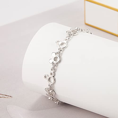 Dankadi Fashion Cute Mickey Bracelet For Women 925 Sterling Silver Adjustable Charm Jewelry Gift Birthday Gift For Women Wife Girls Her (Cute Design) #TOP5