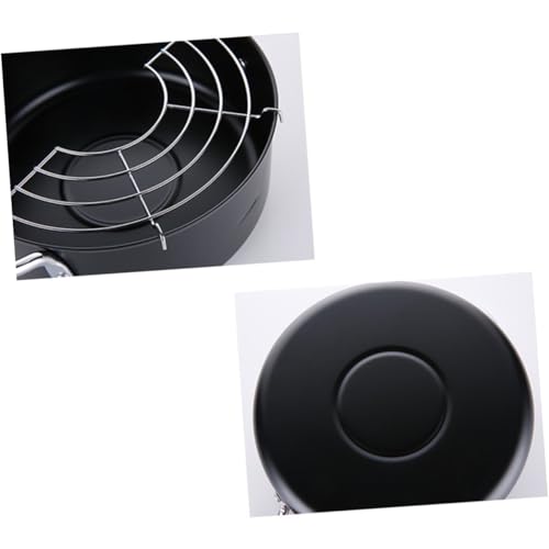 EPIGEIST 多機能揚げ鍋 鉄製家用フライパン ガス 電磁調理器対応 取り外し可能フィルター付き 油切り網付き 揚げ物調理に