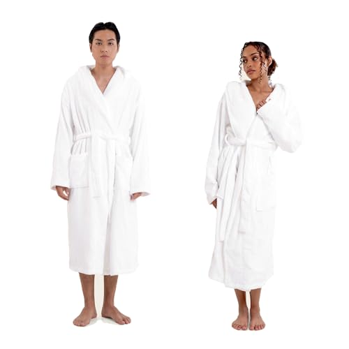 Italic Ultraplush 100% Australian Cotton Bathrobe – Luxury 420 GSM Hooded Spa Robe, Super Soft, Absorbent & Machine Washable
