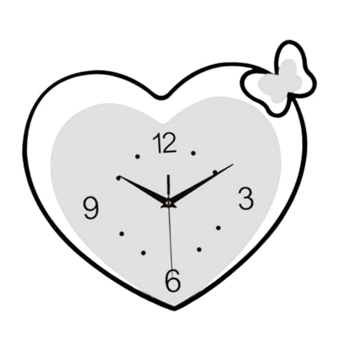Horloge murale cœur acrylique pour stopper le bruit du tic-tac en cuisine