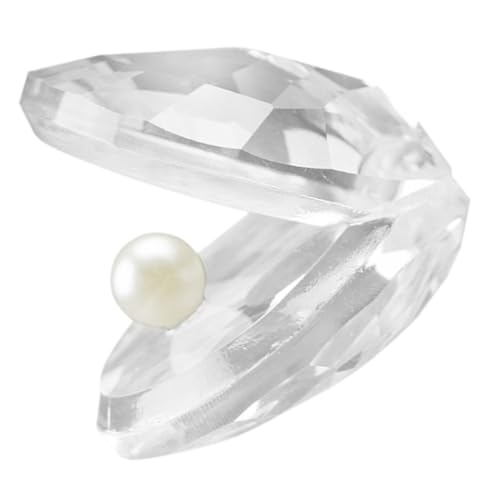 Cabilock Pearl Clam Ornaments Seashell Statue Seashell Figurine Decoration Desktop Seashell Figurines Hand Blown Seashell Anniversary Crystal Sculpture Return Bead Cake White Crystal