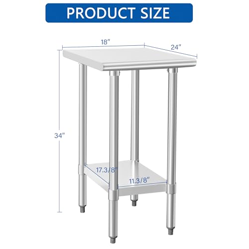 Image of HARDURA Stainless Steel Commercial Table 24x18 Inches