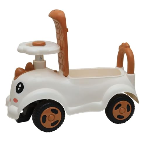Image of kidsROAR Push Ride On Car for Kids 1-5 Years | Baby Push Car with Music, 3D Lights & Backrest | Premium Ride On Toy Supports Up to 35kg (DIANO, Brown)