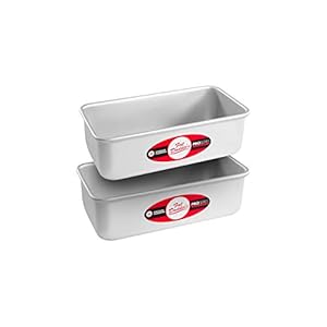 Fat Daddio’s Anodized Aluminum Bread Pan, 7.75 x 3.75 x 2.5 Inch, Set of 2, Silver