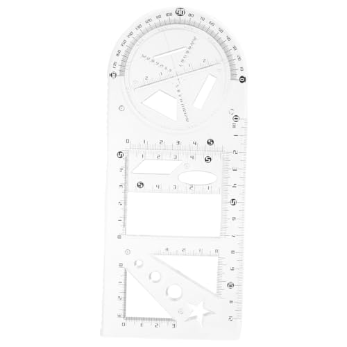 ノーブランド品 多機能製几何描画定規 学生向け描画テンプレート 丸書ける文房具 小学生用測定ツール 建築 設計 製図対応