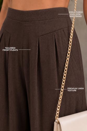 Image of Jawdrobe Women's Pure Cotton Flare Palazzo Pant | Wide Leg Trouser | Casual Office Wear | Relaxed Fit- Semi-Elastic High Waist