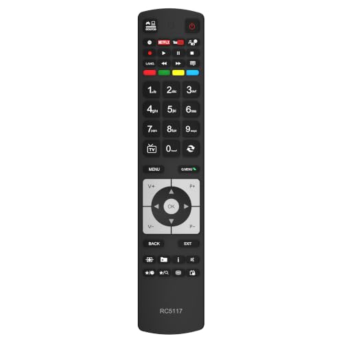 New Replacement Hitachi TV Remote Control RC5117 for All Hitachi Telefunken TV RC5118 42HYT42U 50HYT62U H 50HYT62UH - No Setup Needed