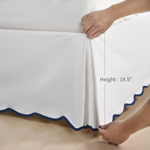 HIG King Bed Skirt - Easy Fit Scallop Edge Pleated Bedskirts with Spilt Coner, 18 Inch Drop Anti-Slip Dust Ruffle, Thick Fabric for Enhanced Privacy, Pre-Washed for Long-Lasting Use, Machine Washable by HIG - Image 7
