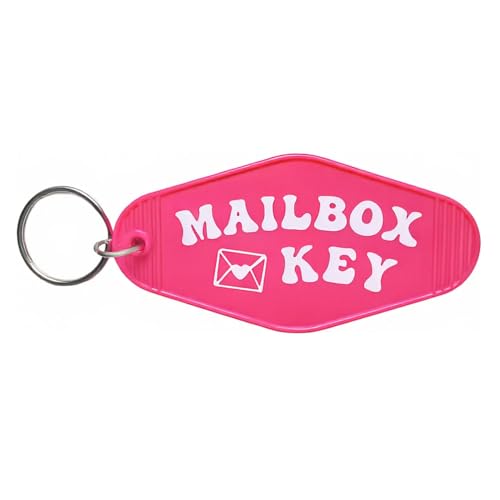 Image of Mailbox Key Keychain Black Mail Key Ring Motel Key Chain