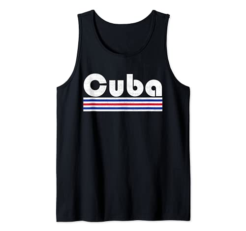 Cuba Cuban Flag Retro Style Vintage Country Souvenir Gift Camiseta sin Mangas