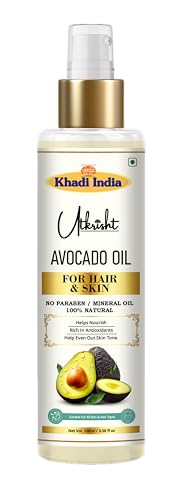 Image of Khadi Avocado Oil For Skin & Hair 100ml | Pure & Natural Oil for Hair Growth & Nourishing Skin Care | Non Sticky, Paraben & Mineral Oil Free | For All Hair Types | Daily Use for Men & Women