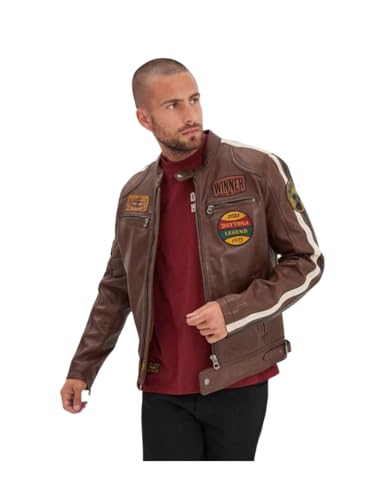 Blouson cuir de mouton DAYTONA veste élégante et souple pour homme en noir