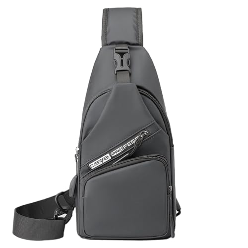 MANNUOSI Brusttasche Herren Klein Wasserdichte Sling Bag Diebstahlsicher Crossbody bag Herren Brusttasche Zum Umhängen Geschäft Sport Schultertaschen Grau