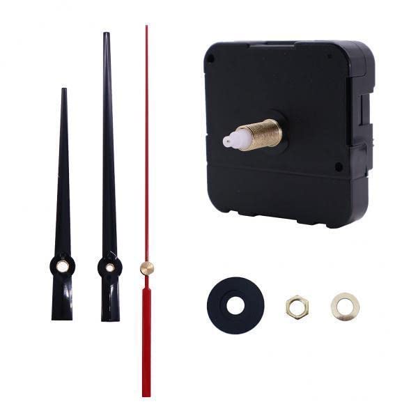 FABLOFT 2xSilent Wall Clock Movement with Pointer for DIY and Repair Black red Pointer Black and red Pointers-picture-21